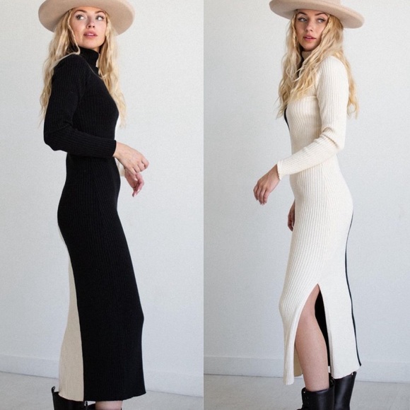 NWT black&white two toned, turtle neck dress from ShopModaB - Picture 1 of 4